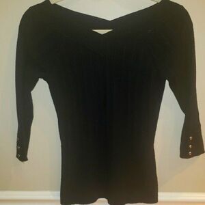 White House Black Market V-Neck sweater. 3/4 Sleeves with buttons Size S